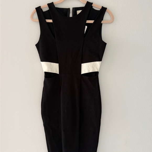 Mason Black and White Halter Sheath Dress